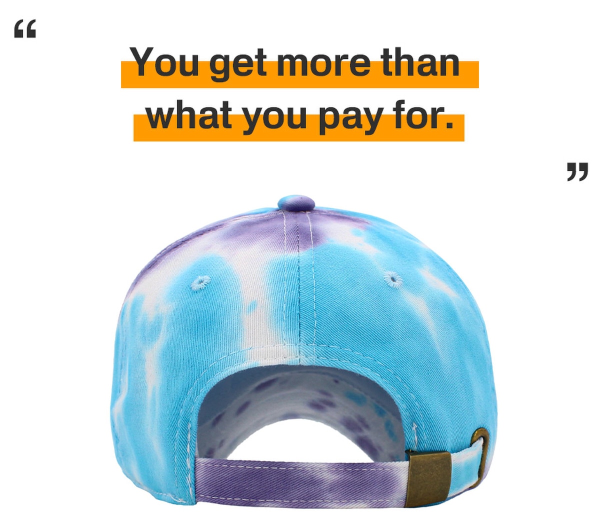 Tiedye Aqua Blue Purple Low Profile Baseball Caps Back View